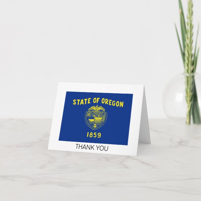 Tarjeta De Agradecimiento Bandera del Estado de Oregon (Anverso)