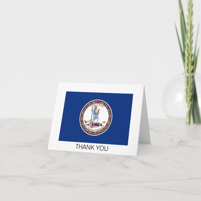 Tarjeta De Agradecimiento Bandera del Estado de Virginia (Anverso)