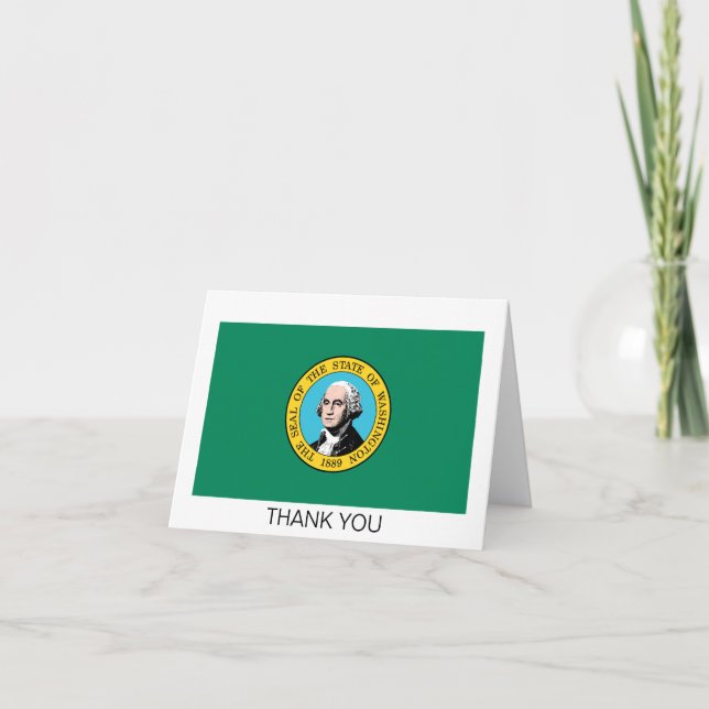 Tarjeta De Agradecimiento Bandera del Estado de Washington (Anverso)