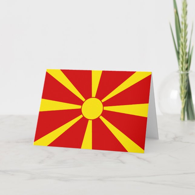 Tarjeta De Agradecimiento Bandera del Norte de Macedonia (Anverso)