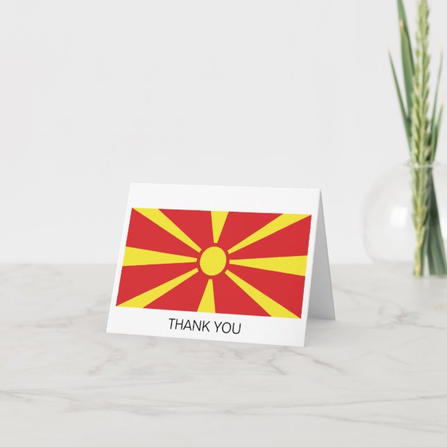 Tarjeta De Agradecimiento Bandera del Norte de Macedonia (Anverso)