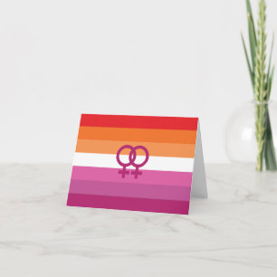 Tarjeta De Agradecimiento Bandera del Orgullo Lesbiana WLW
