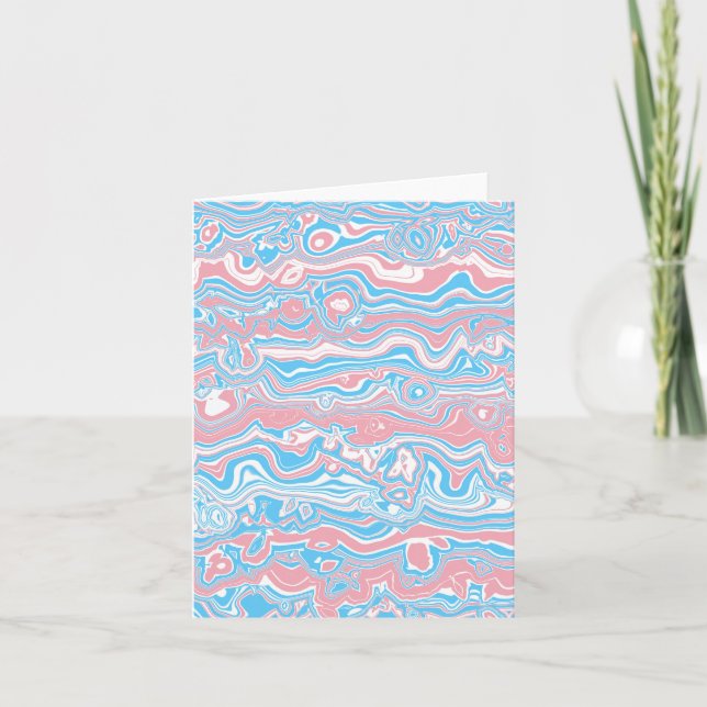 Tarjeta De Agradecimiento Bandera del orgullo trans Trippy Boho Groovy Wavy  (Anverso)