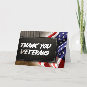 Tarjeta De Agradecimiento Bandera del Patriotic Happy Veterans Day