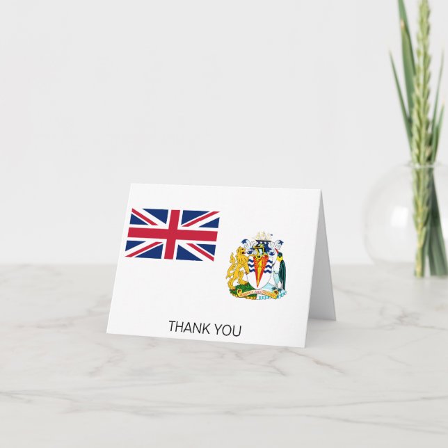 Tarjeta De Agradecimiento Bandera del Territorio Antártico Británico (Anverso)