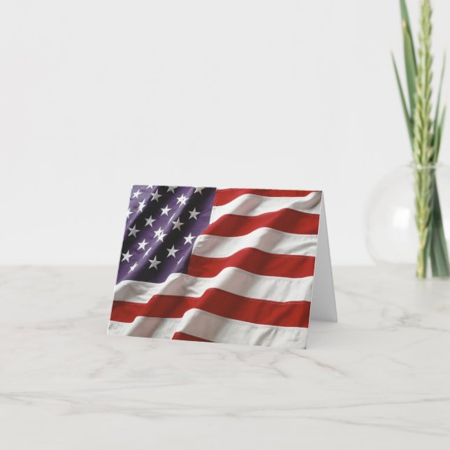 Tarjeta De Agradecimiento Bandera estadounidense (Anverso)