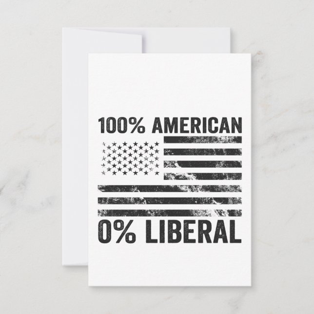 Tarjeta De Agradecimiento Bandera estadounidense 100% norteamericana 0% repu (Anverso)