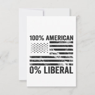 Tarjeta De Agradecimiento Bandera estadounidense 100% norteamericana 0% repu