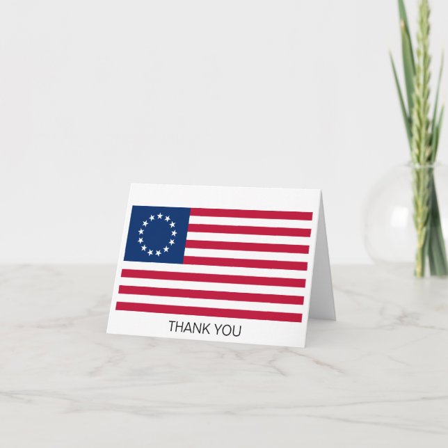 Tarjeta De Agradecimiento Bandera estadounidense de Betsy Ross (Anverso)