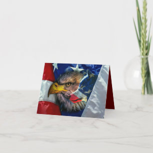 Tarjeta De Agradecimiento Bandera estadounidense del lobo del águila cald