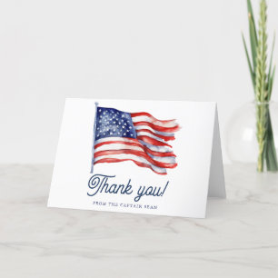 Tarjeta De Agradecimiento Bandera estadounidense moderna 4 de julio: Jubilac