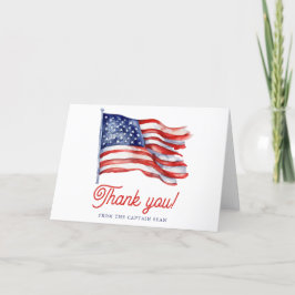 Tarjeta De Agradecimiento Bandera estadounidense moderna 4 de julio: Jubilac