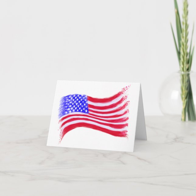 Tarjeta De Agradecimiento Bandera estadounidense Notecard Stationery (Anverso)