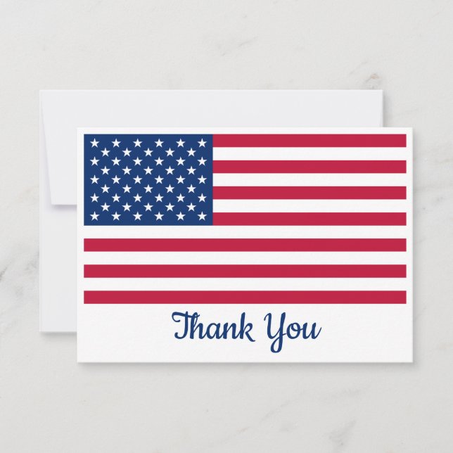 Tarjeta De Agradecimiento Bandera estadounidense personalizada Ejército de E (Anverso)