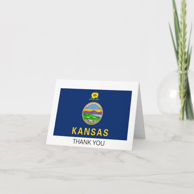 Tarjeta De Agradecimiento Bandera estatal de Kansas (Anverso)