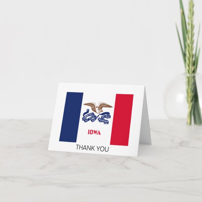 Tarjeta De Agradecimiento Bandera Estatal Iowa (Anverso)