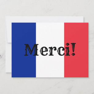 Tarjeta De Agradecimiento Bandera Francesa Gracias