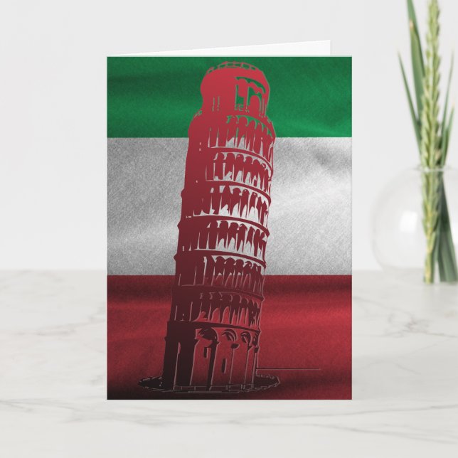 Tarjeta De Agradecimiento Bandera italiana con un toque de Pisa (Anverso)