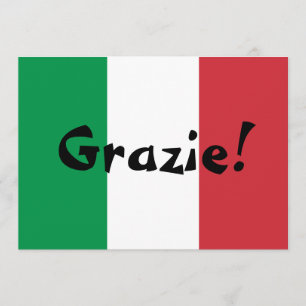 Tarjeta De Agradecimiento Bandera Italiana Gracias