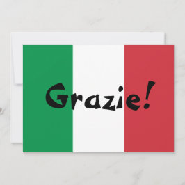 Tarjeta De Agradecimiento Bandera Italiana Gracias