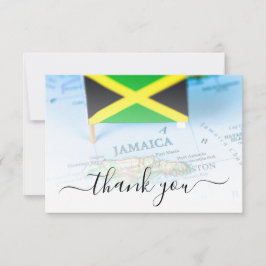 Tarjeta De Agradecimiento Bandera jamaiquina de Jamaica Boda de destino