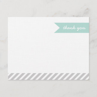Tarjeta De Agradecimiento Bandera moderna y gris y tiras de baño gracias a l