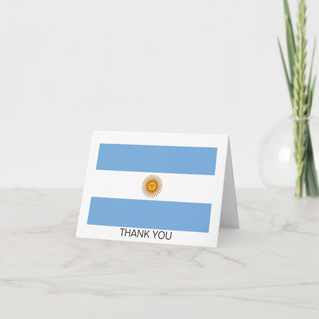 Tarjeta De Agradecimiento Bandera Patriótica Argentina (Anverso)