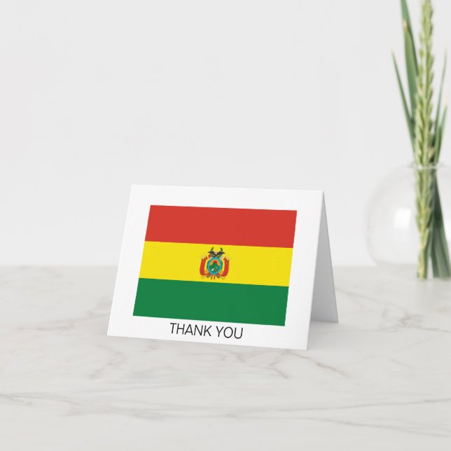 Tarjeta De Agradecimiento Bandera Patriótica de Bolivia (Anverso)