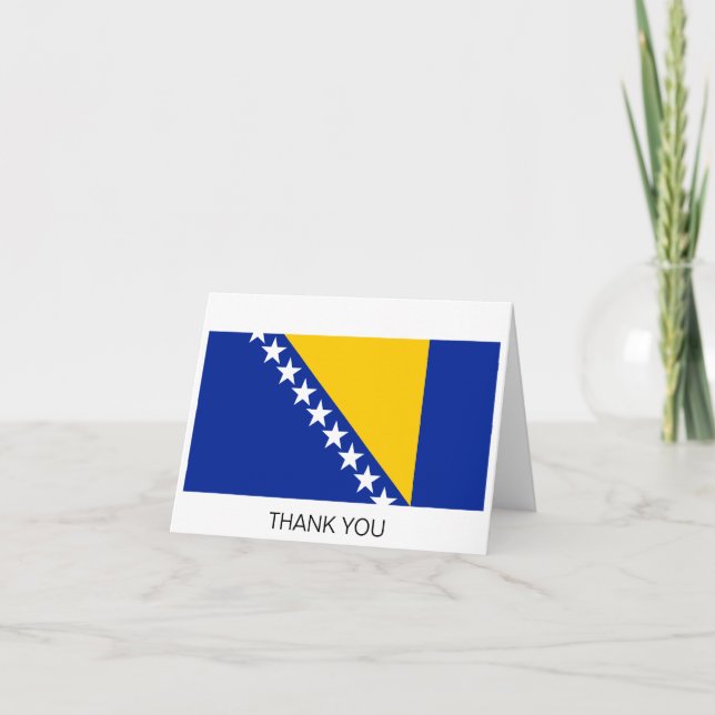 Tarjeta De Agradecimiento Bandera patriótica de Bosnia y Herzegovina (Anverso)