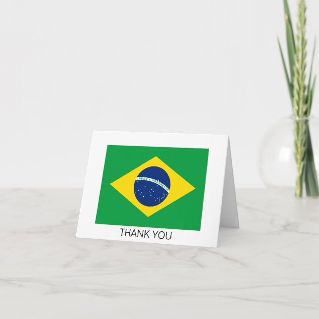 Tarjeta De Agradecimiento Bandera Patriótica de Brasil (Anverso)