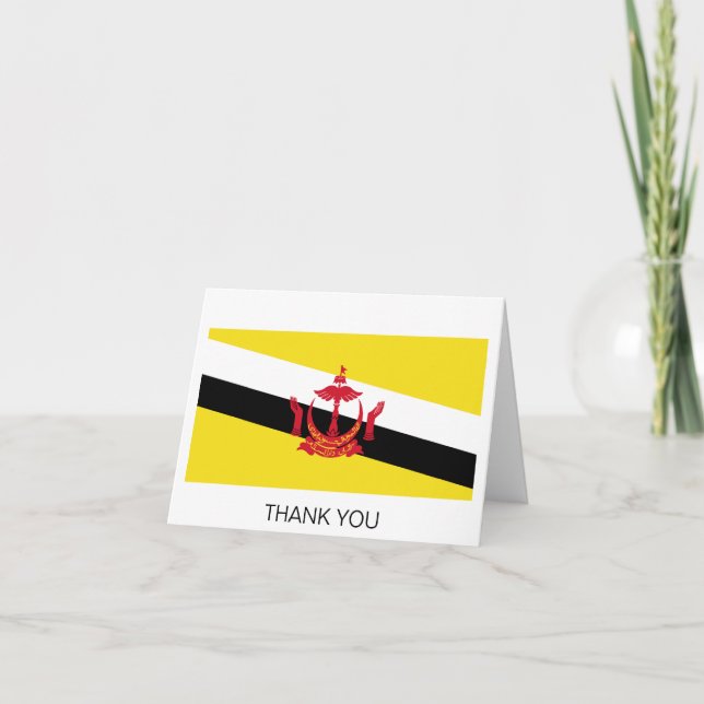 Tarjeta De Agradecimiento Bandera Patriótica De Brunei (Anverso)