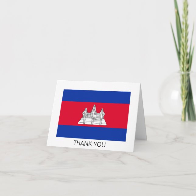 Tarjeta De Agradecimiento Bandera Patriótica De Camboya (Anverso)