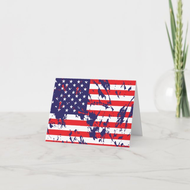 Tarjeta De Agradecimiento Bandera Patriótica de los Estados Unidos (Anverso)