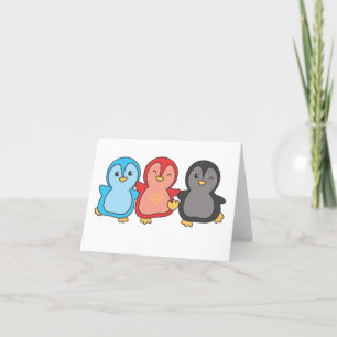 Tarjeta De Agradecimiento Bandera Poliamoria Orgullo Lgbtq Cute Pingüino