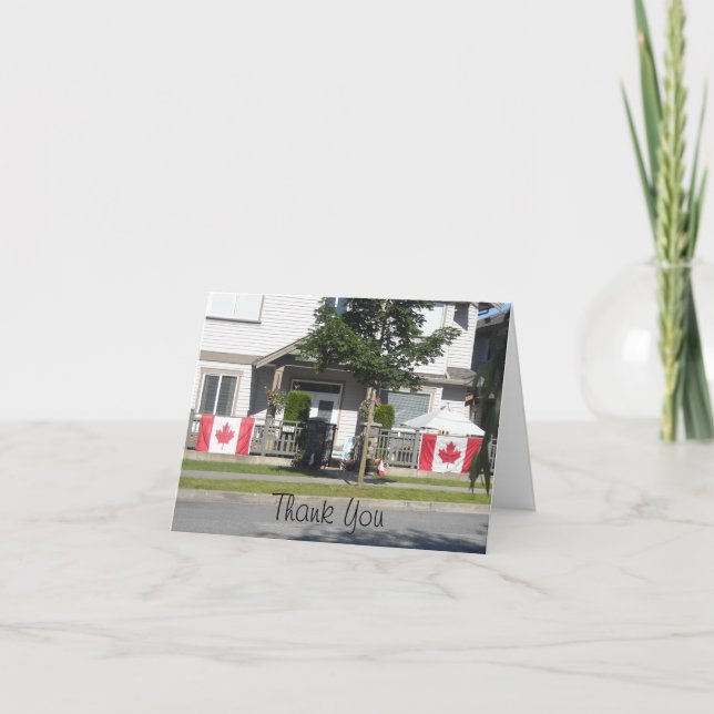 Tarjeta De Agradecimiento Banderas canadienses - Gracias (Anverso)