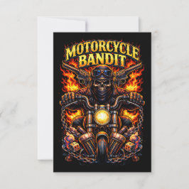 Tarjeta De Agradecimiento Bandido en Motocicleta