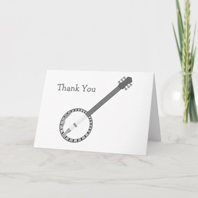 Tarjeta De Agradecimiento Banjo Design Gracias (Anverso)