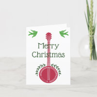 Banjo Rojo y Verde Mensaje Personalizado Navidad