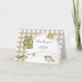 Tarjeta De Agradecimiento baño de bebé de pesca gracias