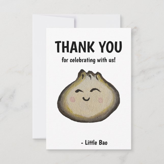 Tarjeta De Agradecimiento Bao Dumpling Gracias (Anverso)