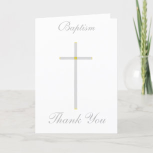 Tarjeta De Agradecimiento Baptism Silver Cross Gracias Cartas