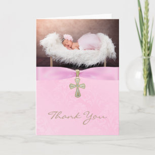 Tarjeta De Agradecimiento Baptismo Christening PhotoThank You Card for a Chi