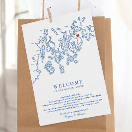 Tarjeta De Agradecimiento Bar Harbour Maine Boda Bienvenida Itinerary