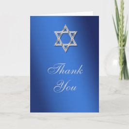 Tarjeta De Agradecimiento Bar mitzvah gracias plata azul