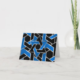 Tarjeta De Agradecimiento Bar Mitzvah Silver Estrella negra azul de David