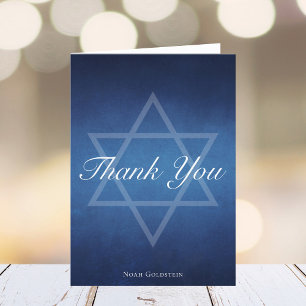 Tarjeta De Agradecimiento Bar moderno Mitzvah Estrella azul de David Persona