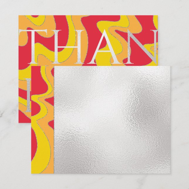 Tarjeta De Agradecimiento Bar o Bat Mitzvah Gracias a las elegantes olas (Anverso / Reverso)