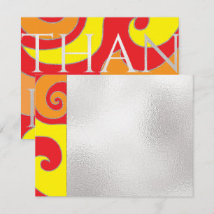 Tarjeta De Agradecimiento Bar o Bat Mitzvah Gracias Cards Groovy Swirls