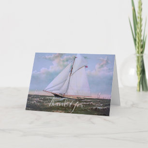 Tarjeta De Agradecimiento Barco de vela antiguo