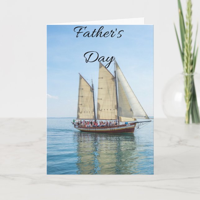 Tarjeta De Agradecimiento Barco de vela del Día del Padre (Anverso)